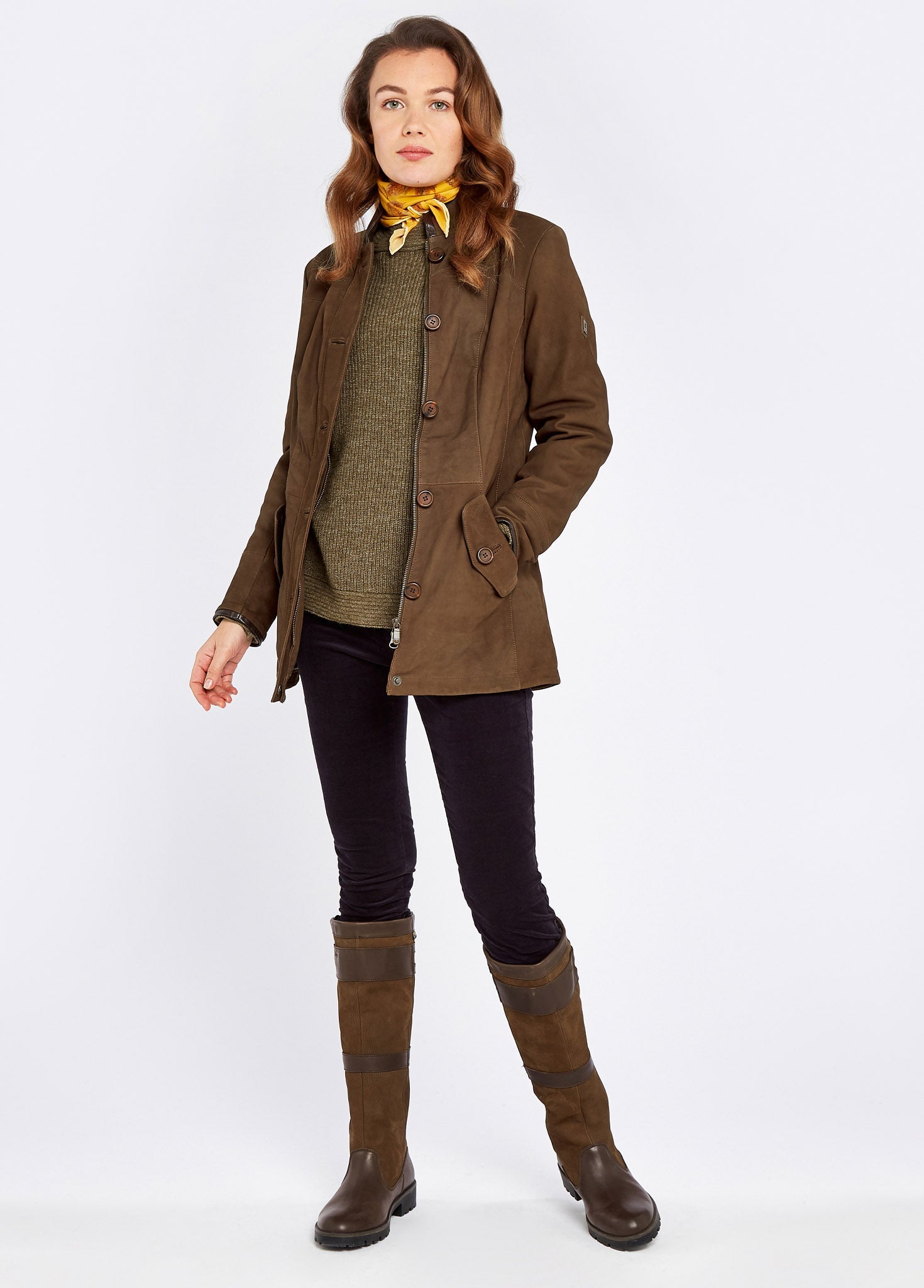 Veste en cuir Joyce - Walnut