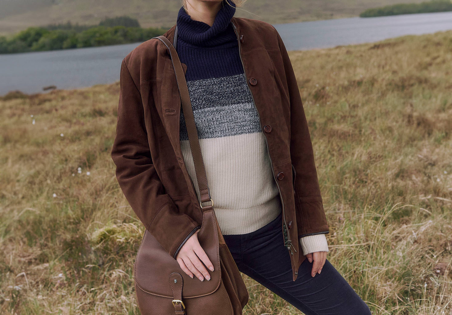 Veste en cuir Joyce - Walnut