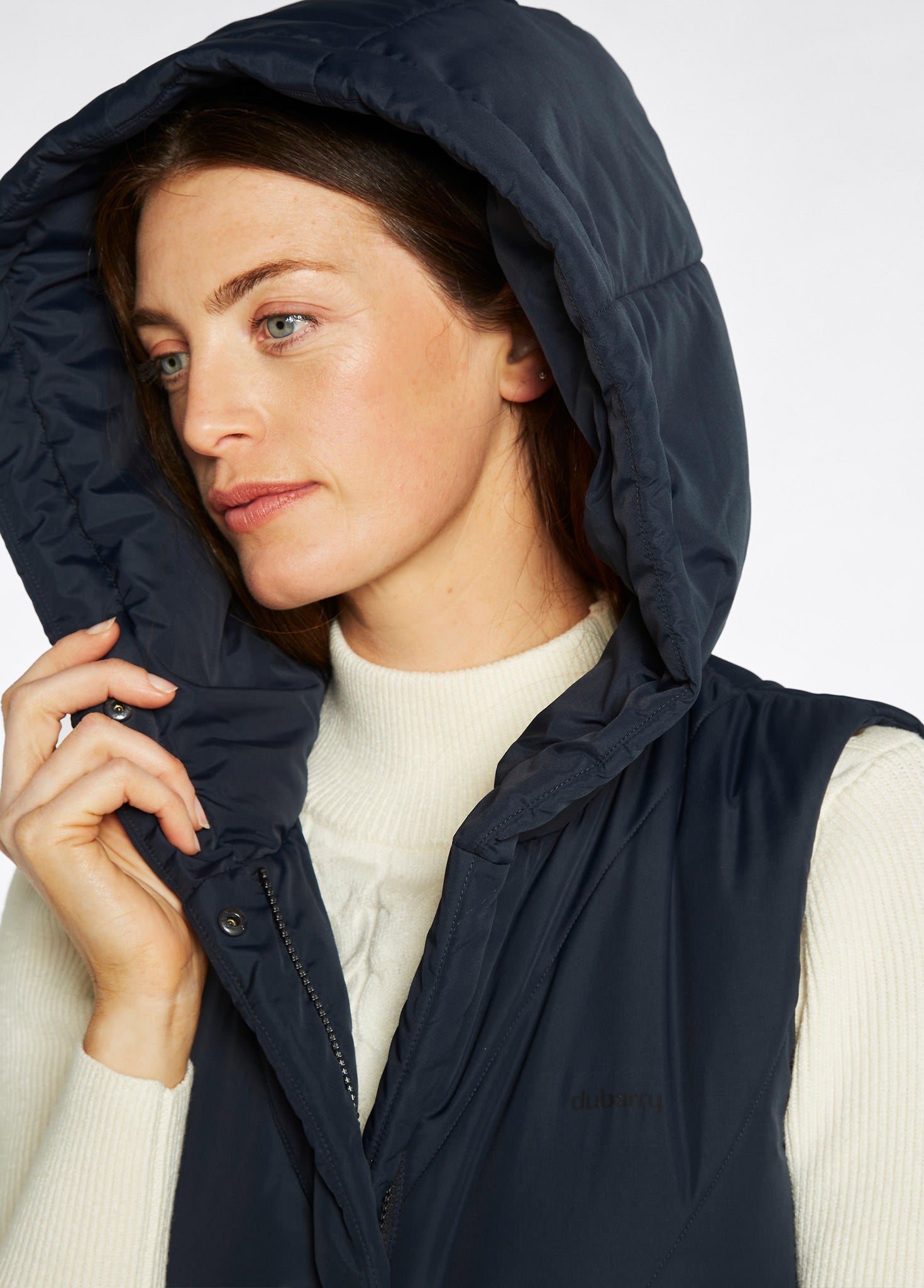 Veste longue matelassée sans manche Ryan Femme - Navy