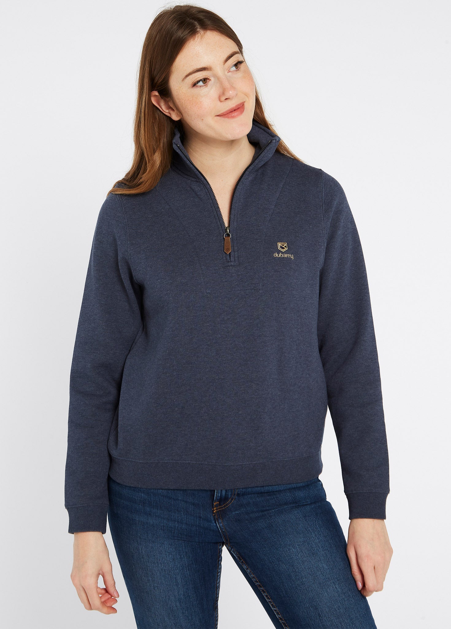 Sweat-shirt à quart de zip Castlemartyr - Denim