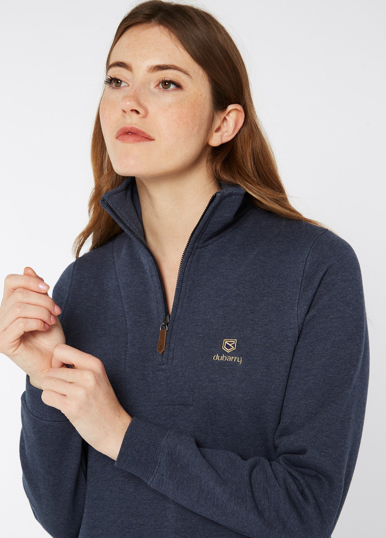 Sweat-shirt à quart de zip Castlemartyr - Denim