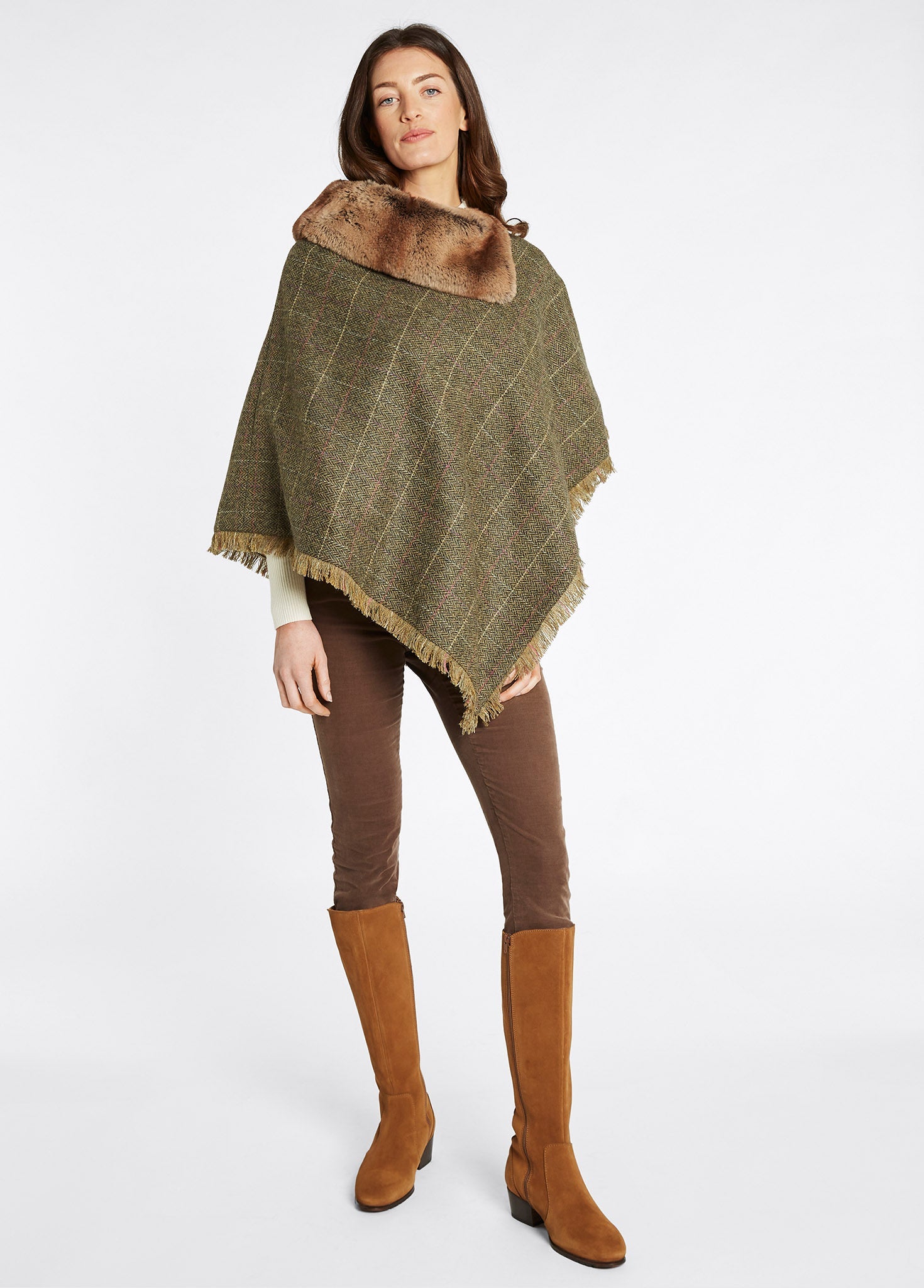 Poncho en tweed  Silverfir - Thistle