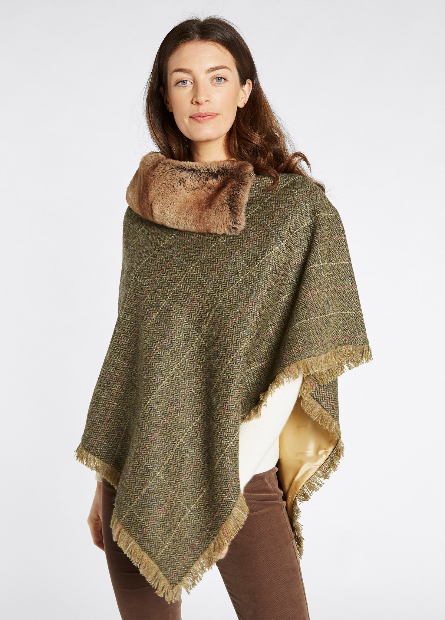 Poncho en tweed  Silverfir - Thistle