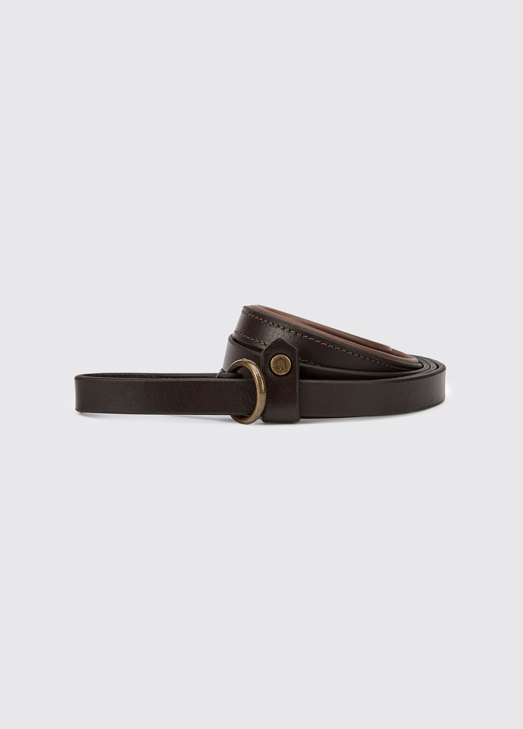 RILEY Laisse coulissante en cuir - Mahogany