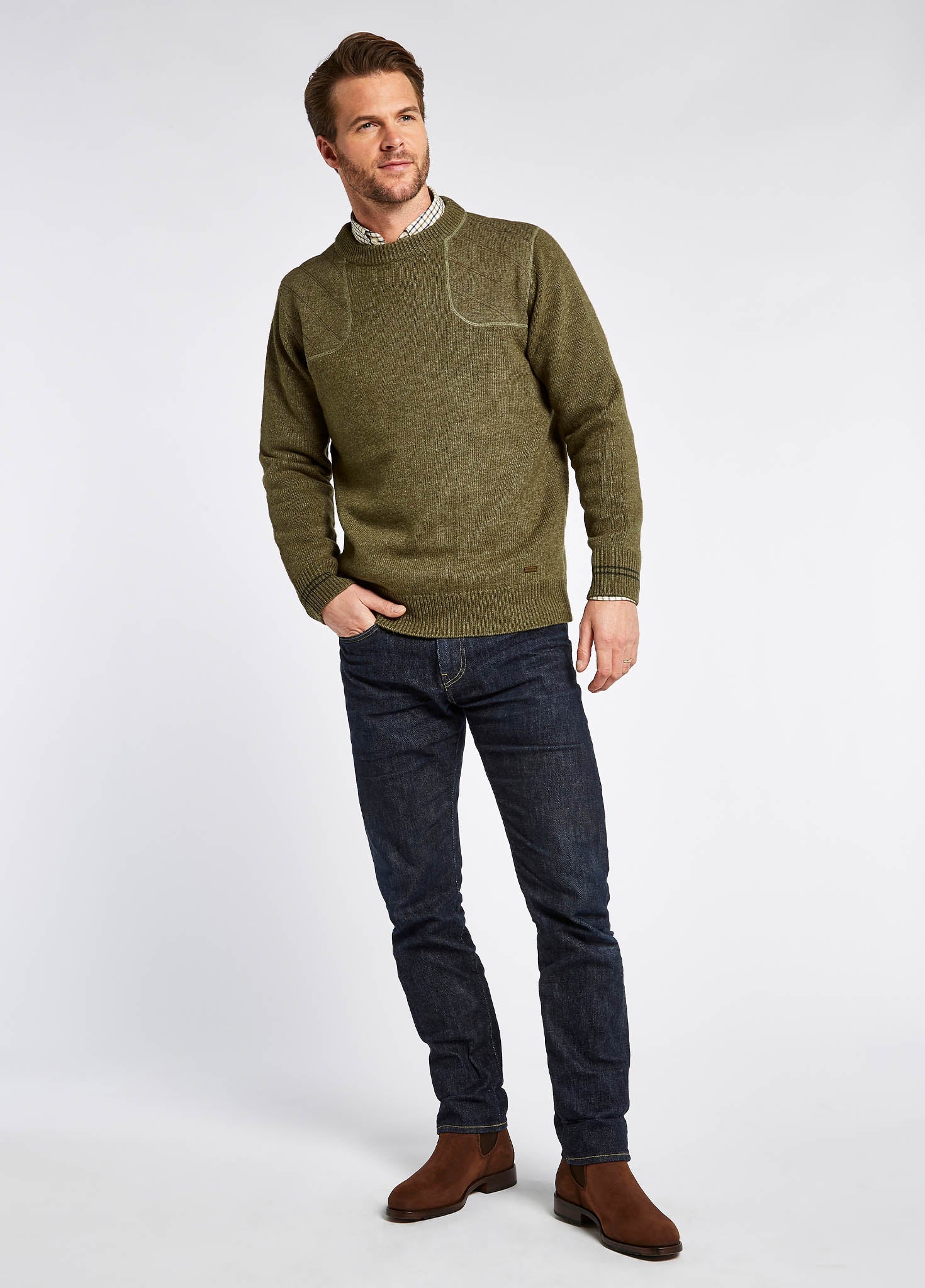 Pull en laine mélangée Clarinbridge - Dusky Green