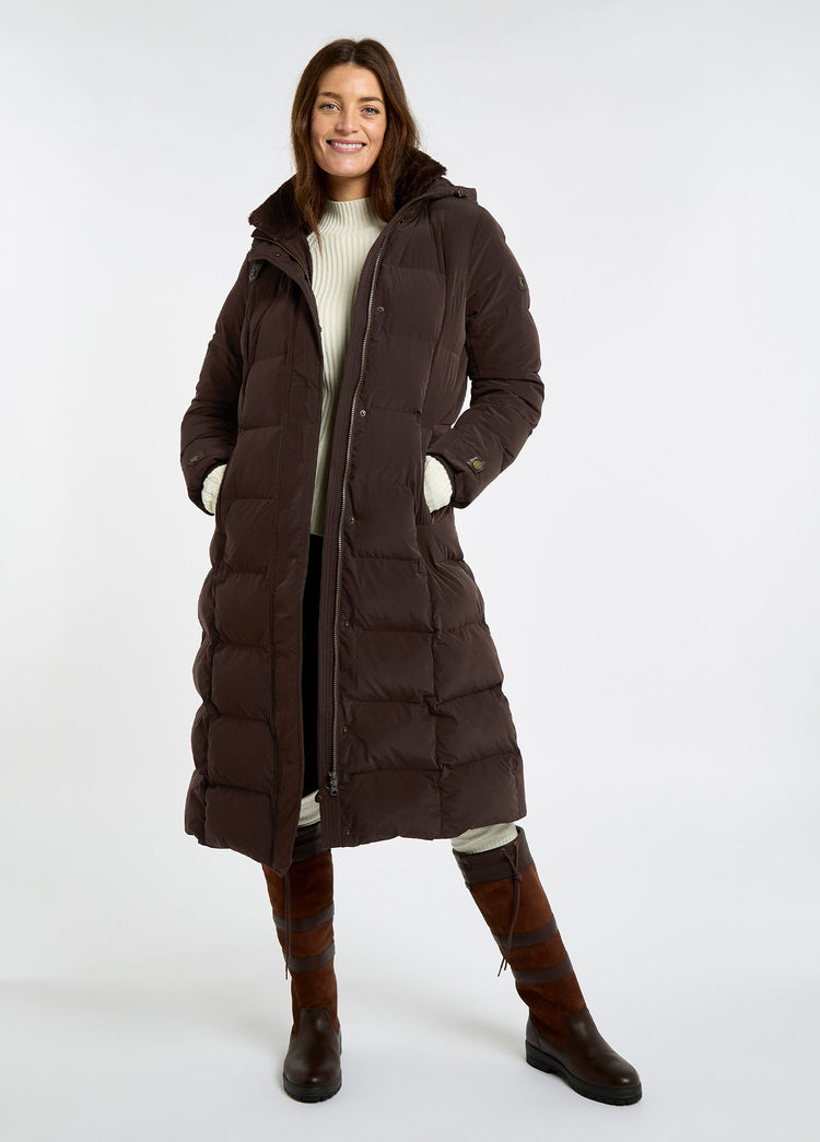 Manteau long en duvet Aldborough - Mahogany
