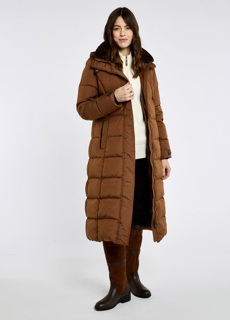 Manteau long en duvet Aldborough - Russet