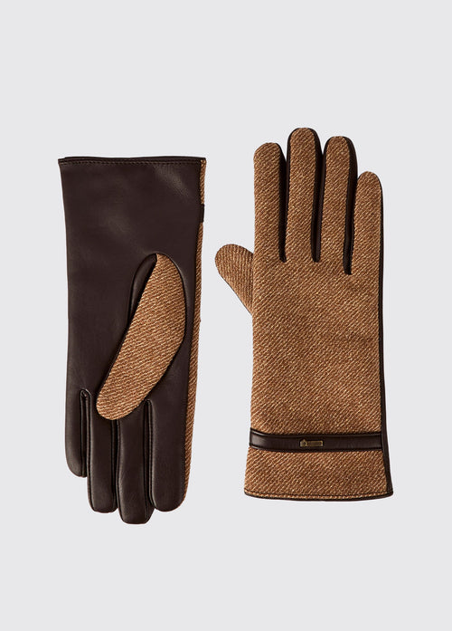 Gants en cuir et tweed Ballycastle - Camel Twill
