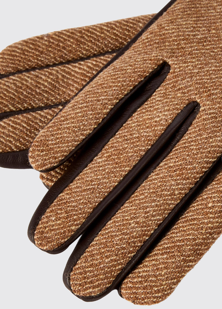 Gants en cuir et tweed Ballycastle - Camel Twill