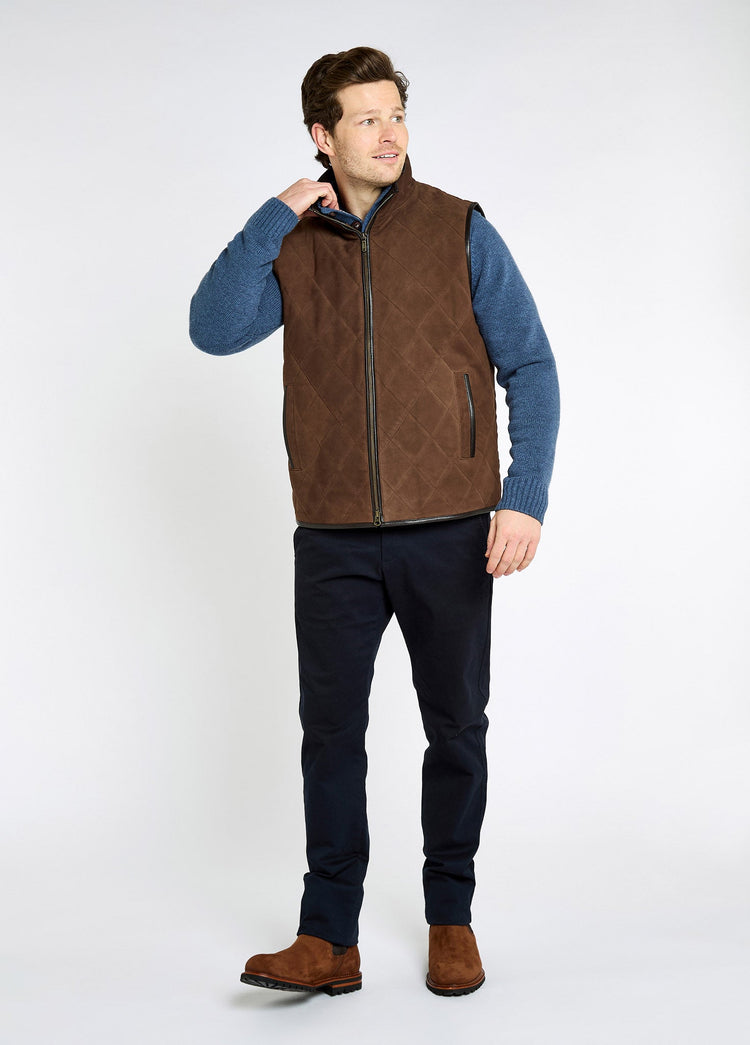 Gilet matelassé en daim Bellamont - Walnut