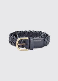 Ceinture tressée en cuir Belmore - Navy