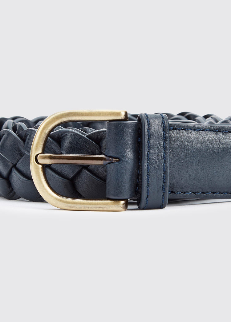 Ceinture tressée en cuir Belmore - Navy