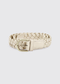 Ceinture tressée en cuir Belmore - Oyster