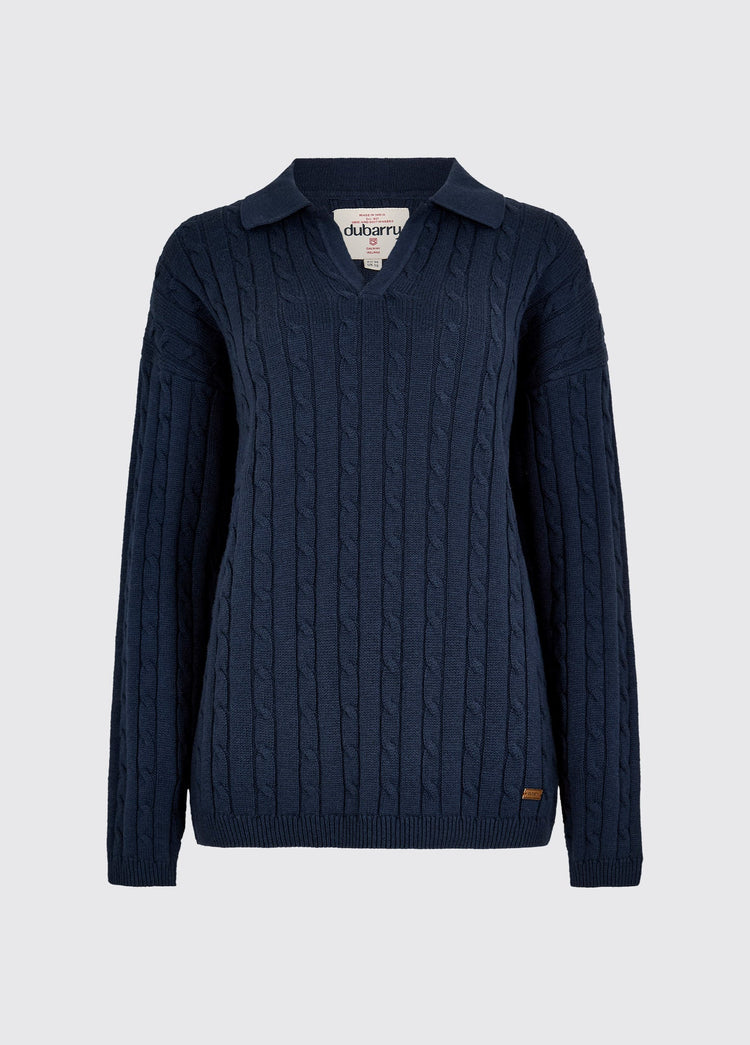 Pull en maille torsadée Brownville - Navy