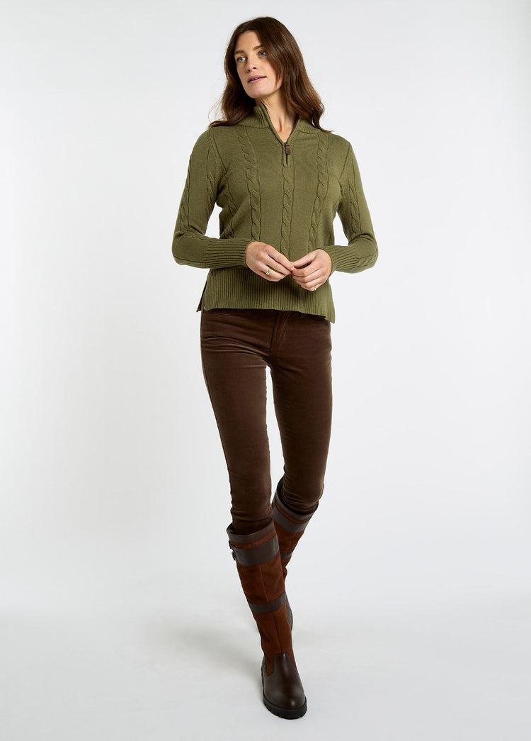 Pull à col zippé Burtonpoint - Dusky Green