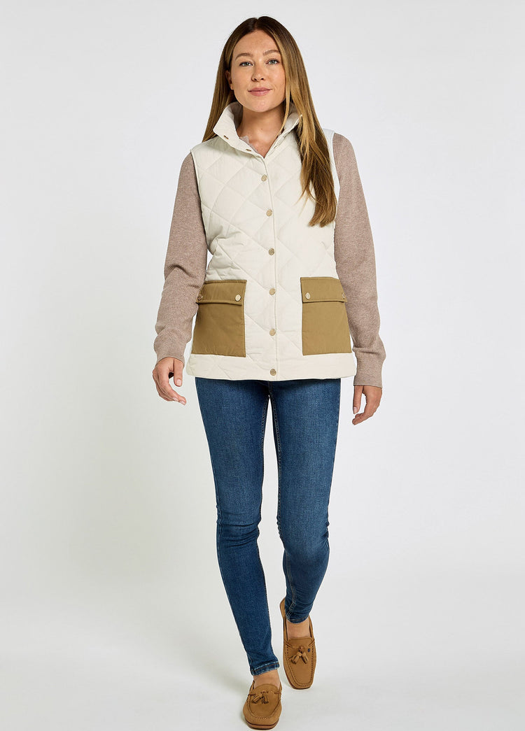 Gilet avec poches en coton ciré Clashmore - Bone