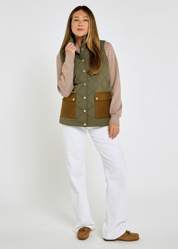 Gilet avec poches en coton ciré Clashmore - Kelp