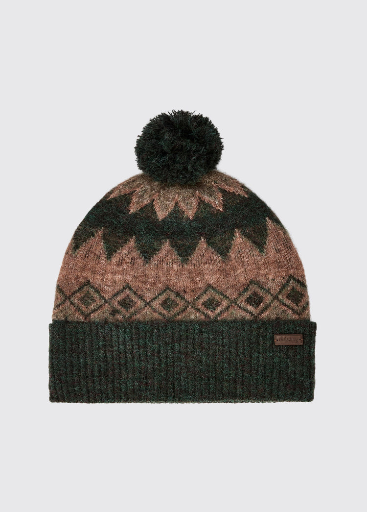 Bonnet à pompon tricoté Coolroe - Olive Multi