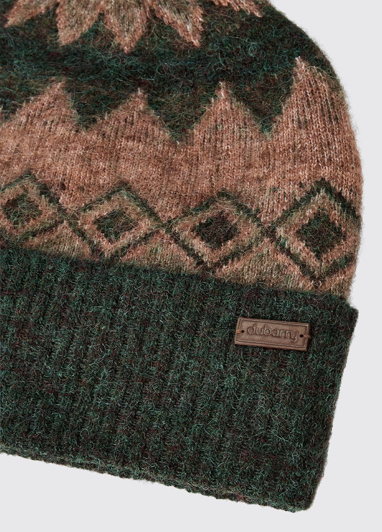 Bonnet à pompon tricoté Coolroe - Olive Multi