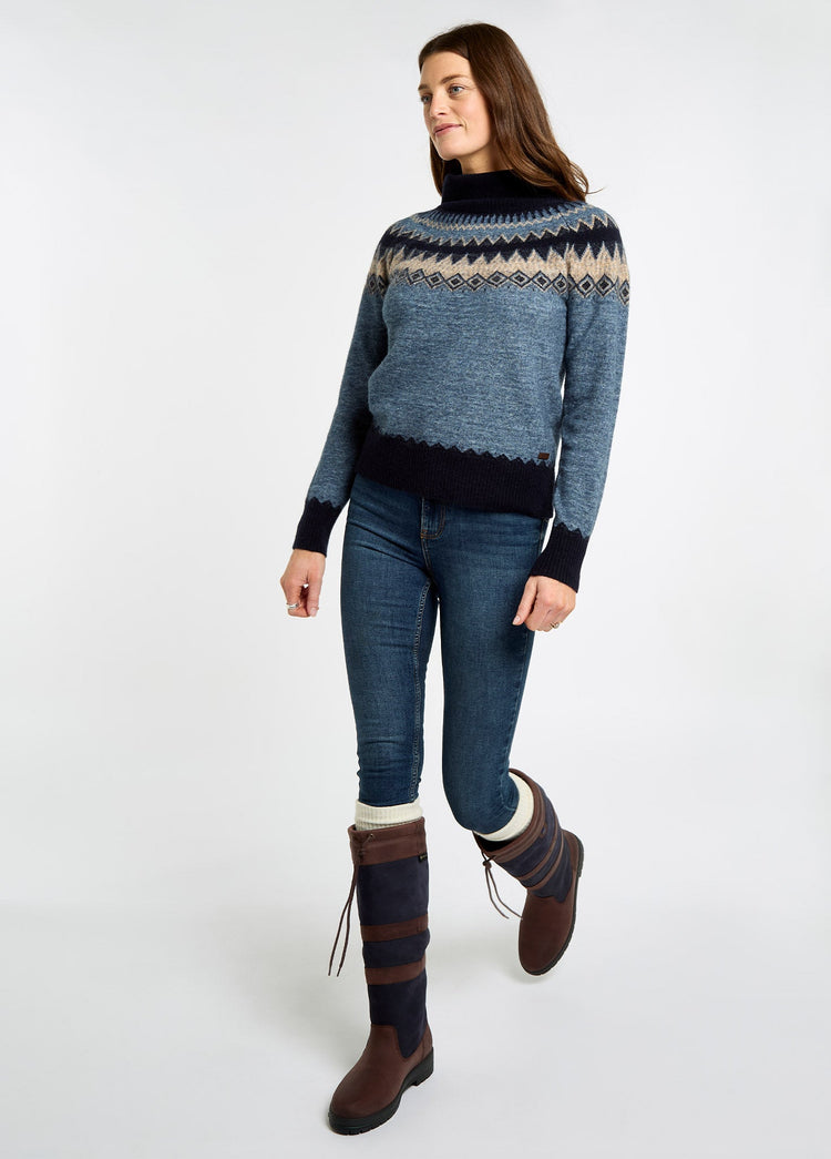 Pull col roulé Devlin - Navy Multi
