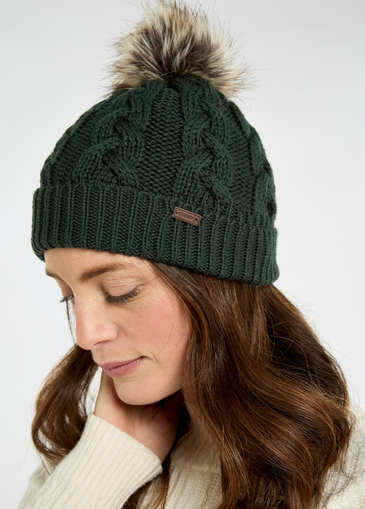 Ensemble bonnet et écharpe tricotés Edenmore - Olive