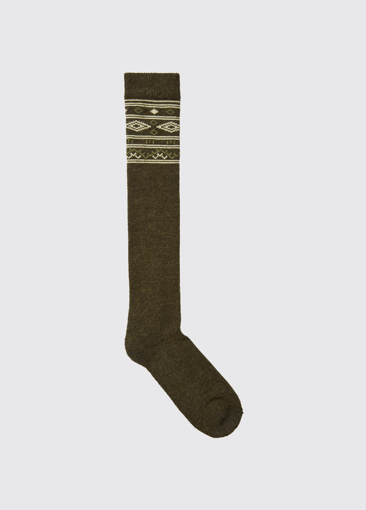 Chaussettes Rolestown Fair Isle Alpaca - Olive