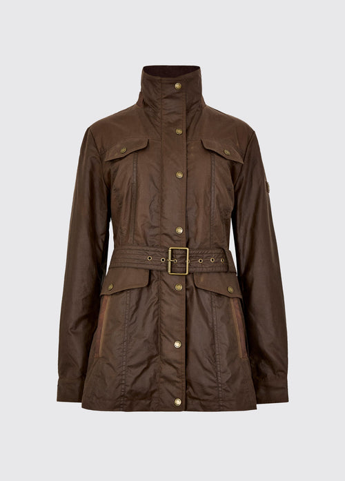 Veste en coton ciré avec ceinture Gandon - Cafe