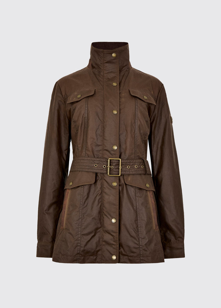 Veste en coton ciré avec ceinture Gandon - Cafe