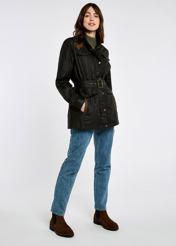 Veste en coton ciré avec ceinture Gandon - Verdigris