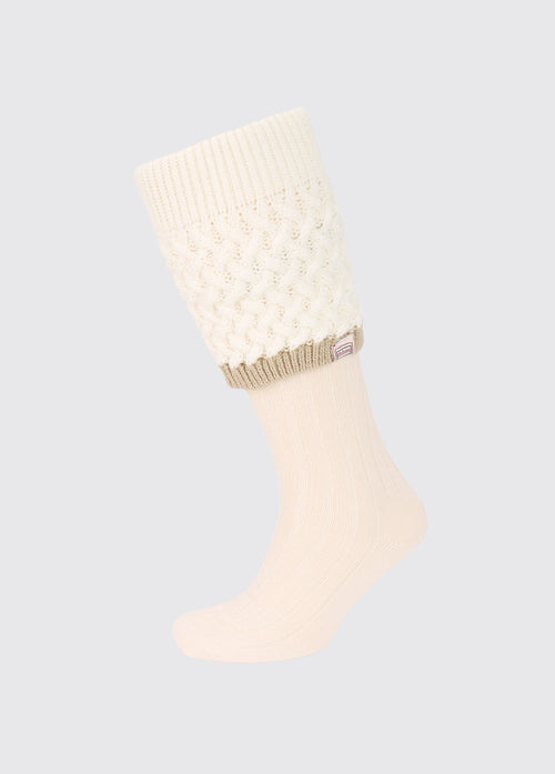Chaussettes à mailles torsadées Grange - Cream