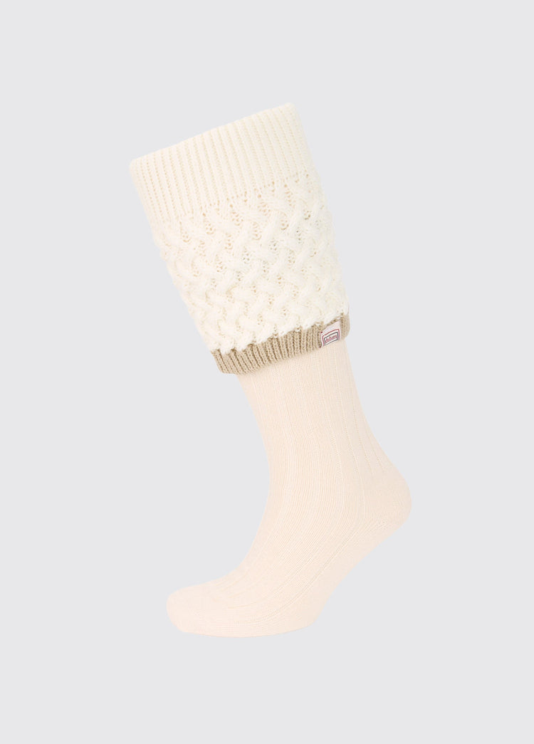 Chaussettes à mailles torsadées Grange - Cream