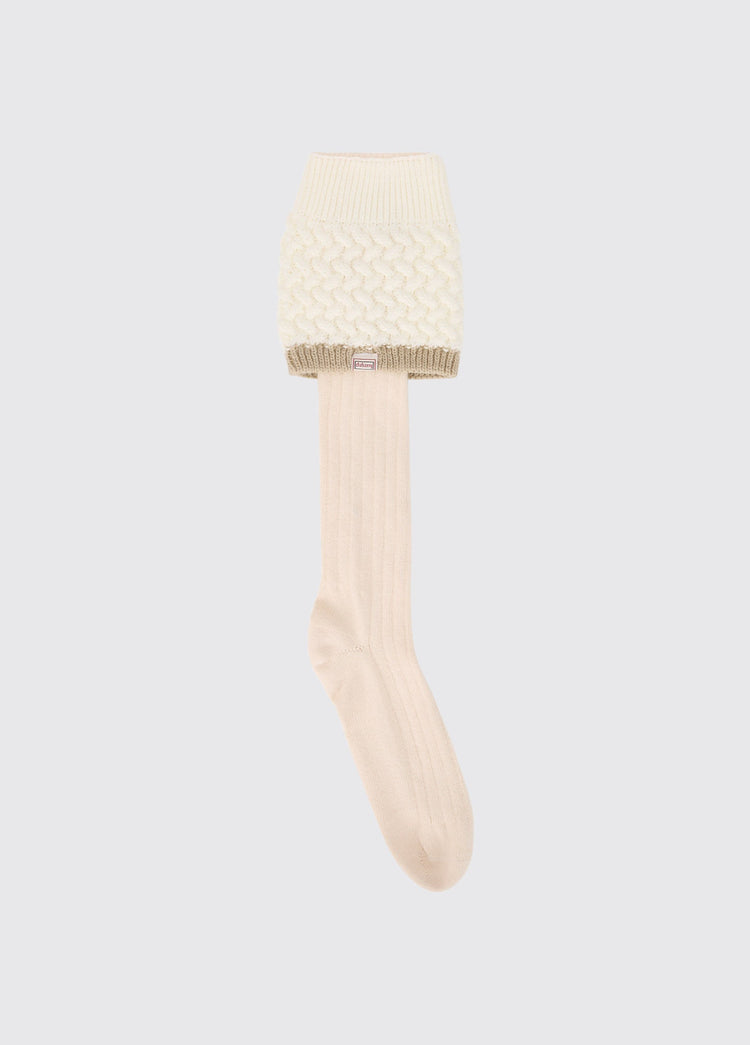 Chaussettes à mailles torsadées Grange - Cream