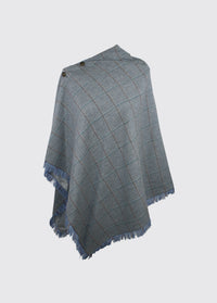 Poncho en Tweed Hazelwood - Blue Heather