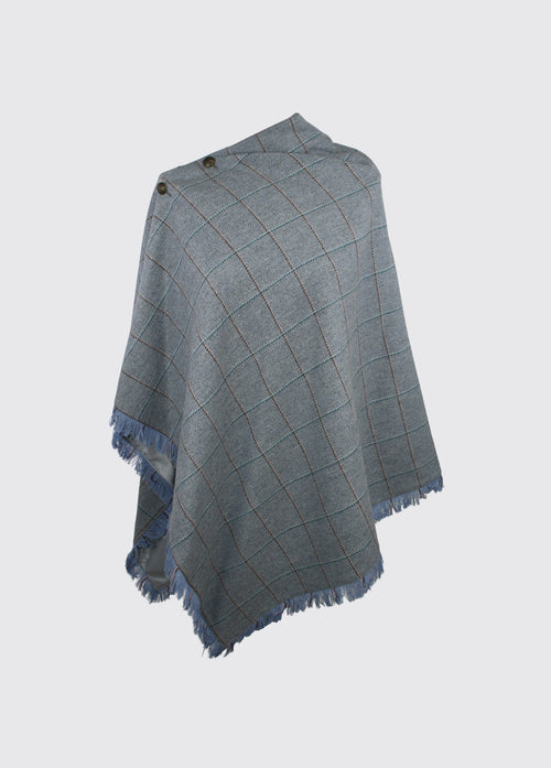 Poncho en Tweed Hazelwood - Blue Heather