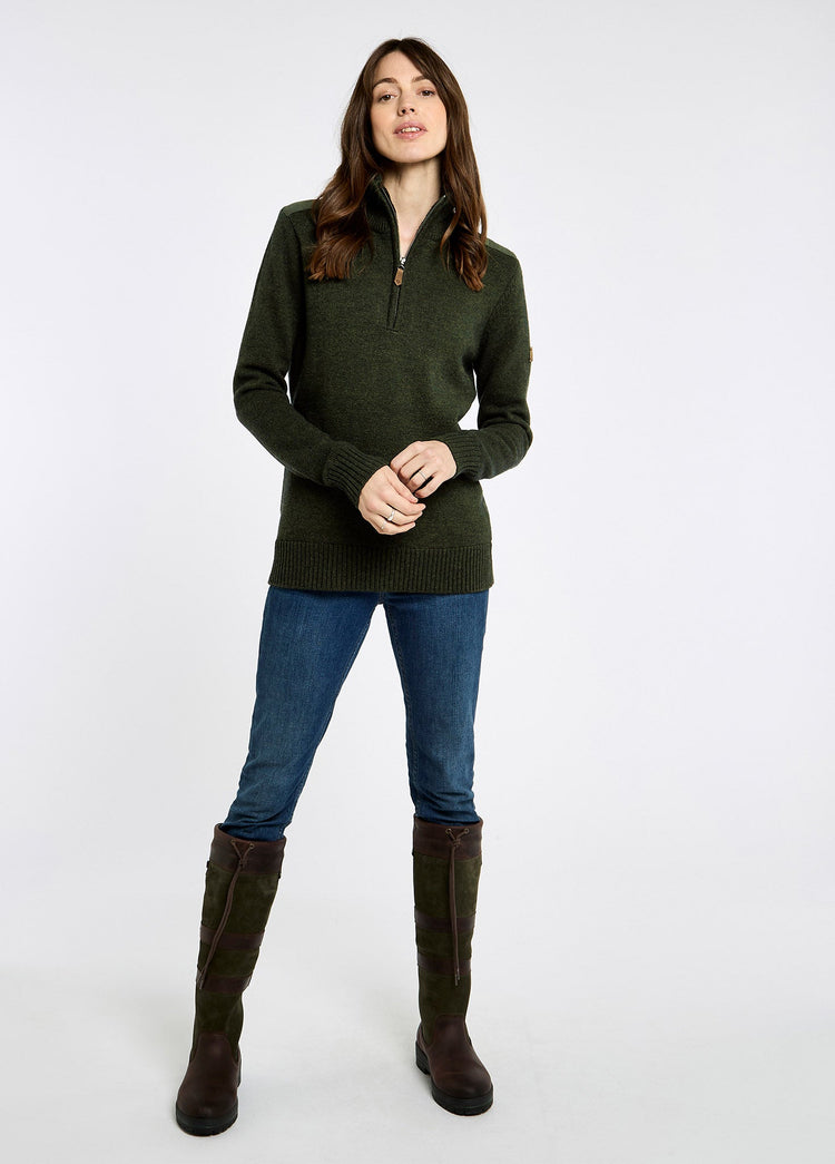 Pull à col zippé Hession  - Olive