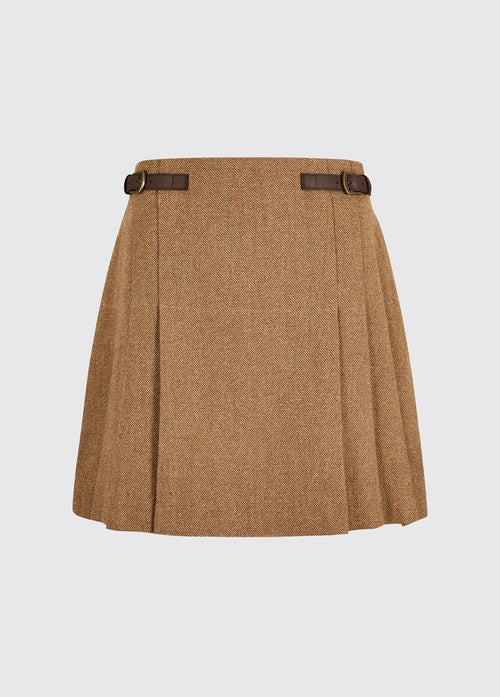Jupe plissée en tweed Hornbeam  - Camel Twill