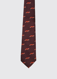 Cravate  100 % soie tissée avec motif renard Kavanagh - Merlot