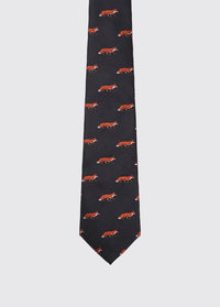 Cravate  100 % soie tissée avec motif renard Kavanagh - Navy