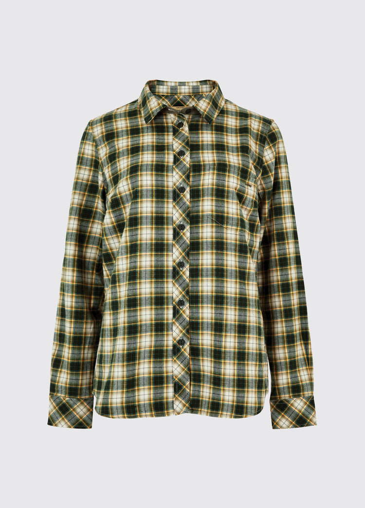 Chemise à carreaux Japonica pour femme - Olive