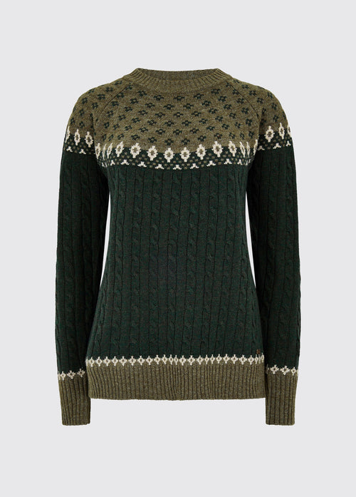 Pull Fair Isle Thornfield Femme - Olive