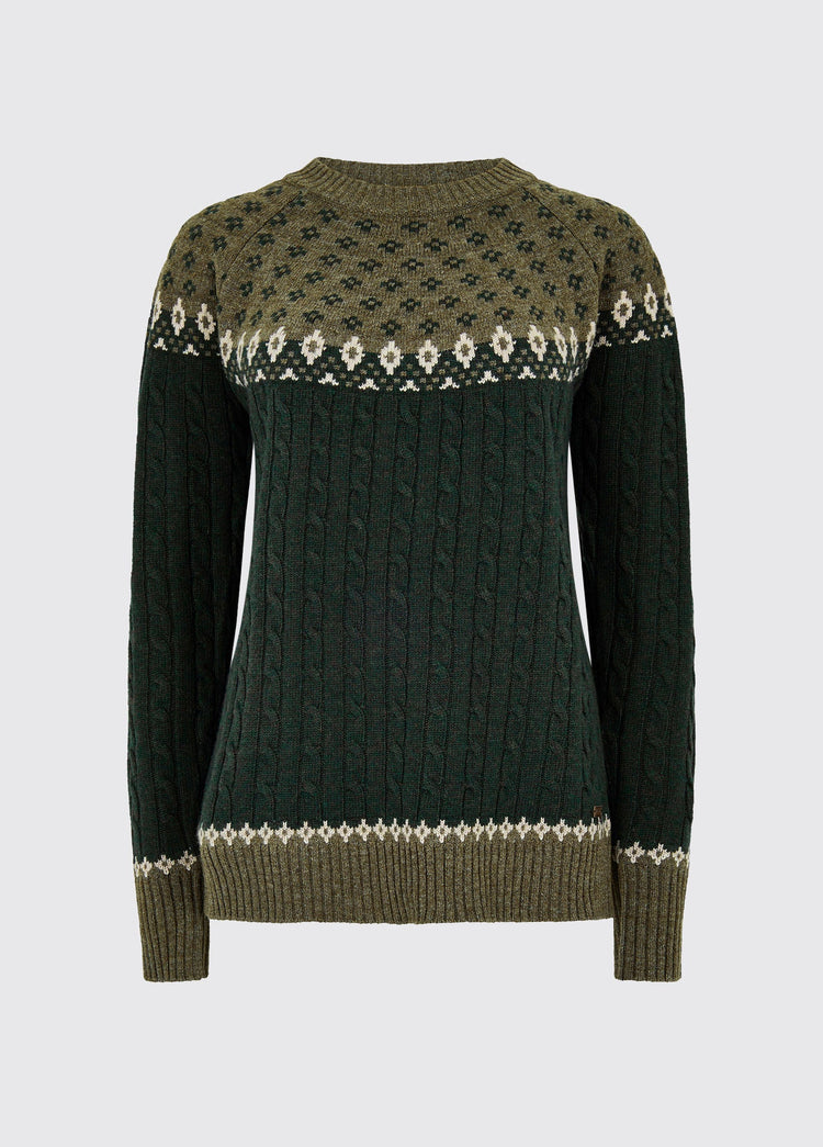 Pull Fair Isle Thornfield Femme - Olive