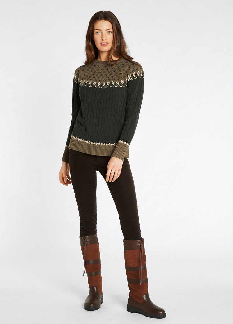 Pull Fair Isle Thornfield Femme - Olive