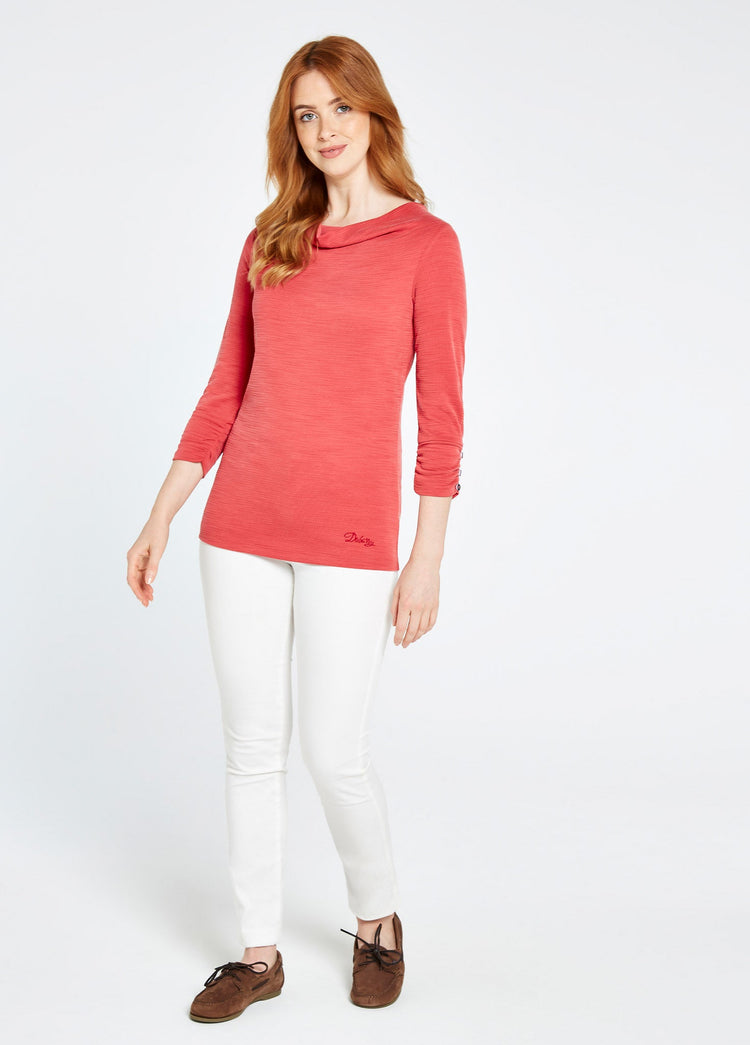 Hillgrove cowl neck top - Nantuck Red