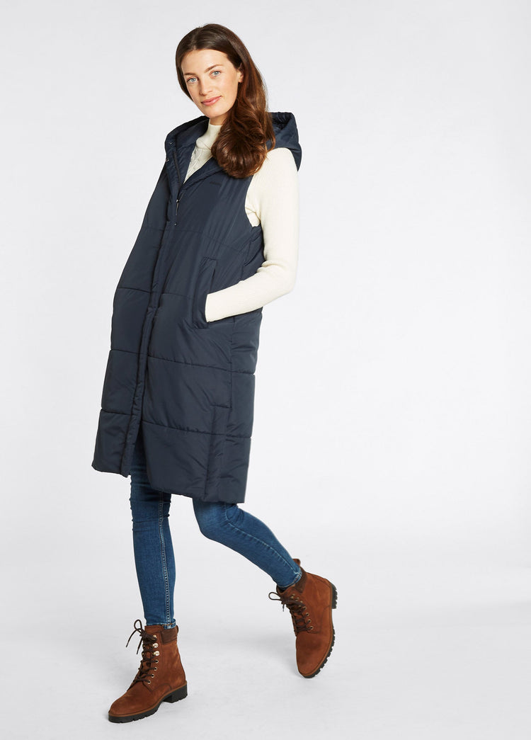 Veste longue matelassée sans manche Ryan Femme - Navy