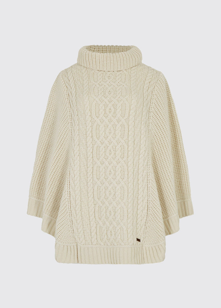 Poncho en laine Mérinos Femme Kilronan - Cream