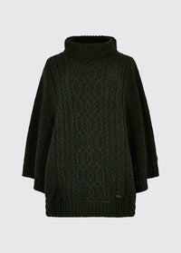 Poncho en laine Mérinos Kilronan - Olive
