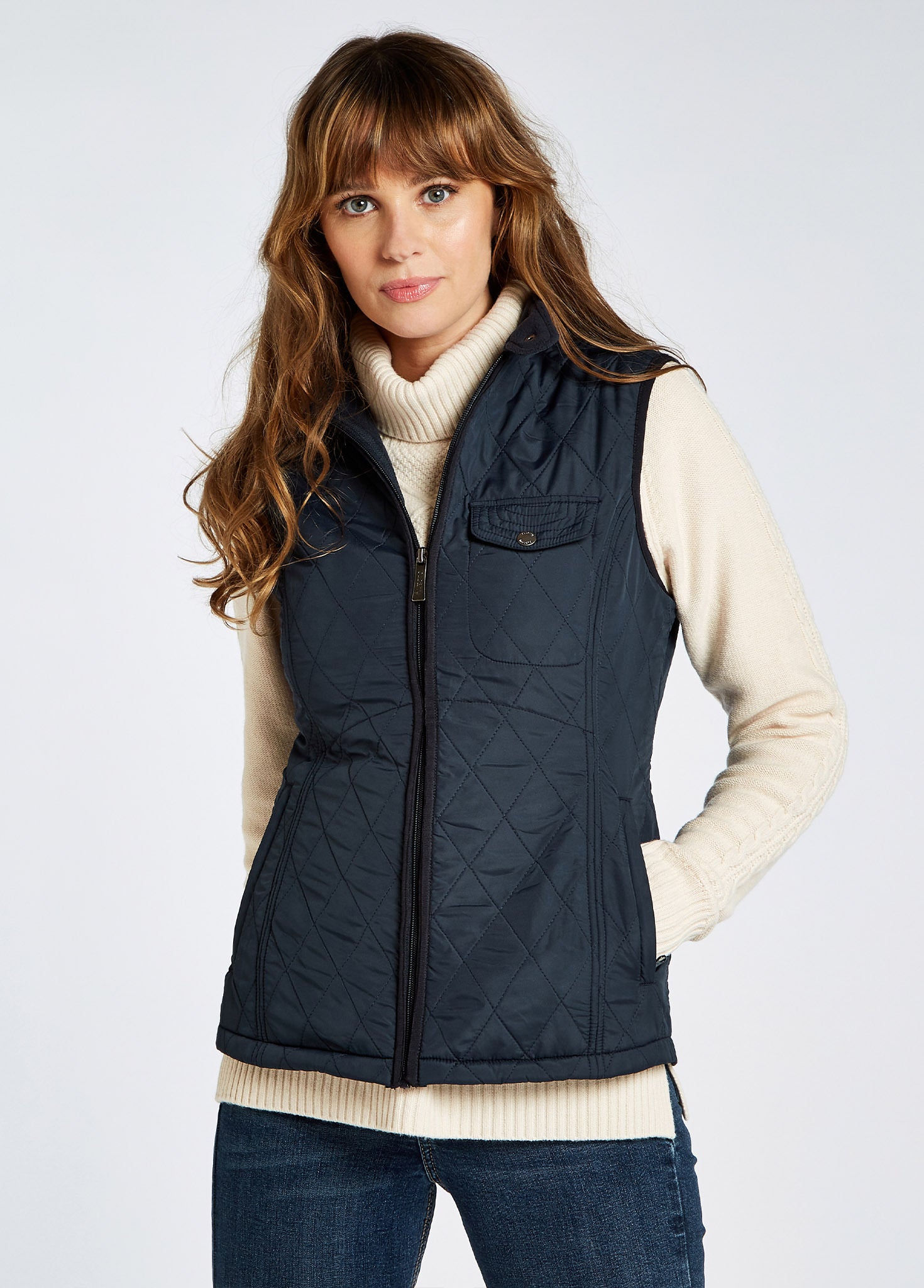 Gilet matelasse double en polaire Rathdown pour femme Navy