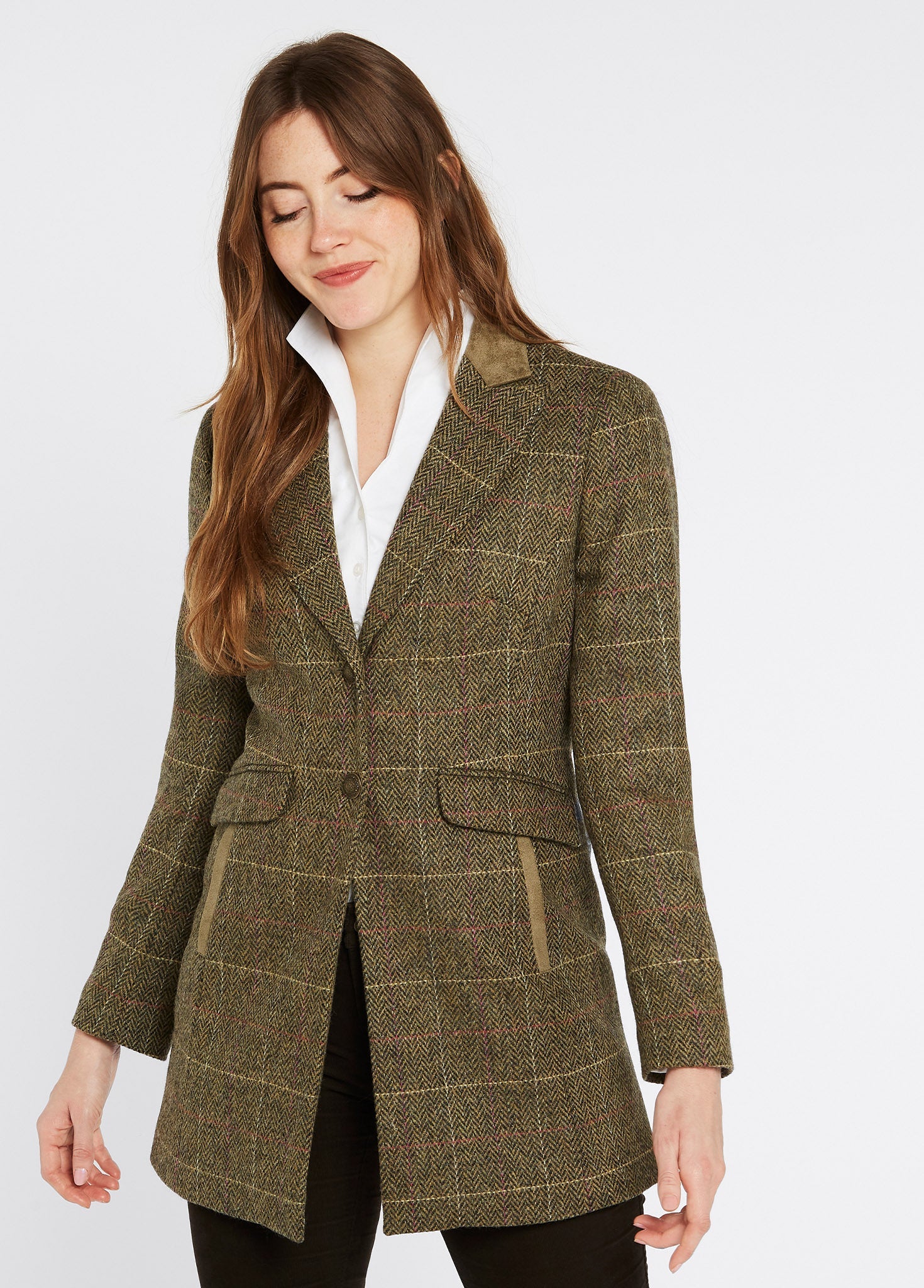 Veste Enfant Bridleway Vert Tweed Montrant Taille 28 Veste Enfant Bridleway Vert Tweed Montrant Taille 28