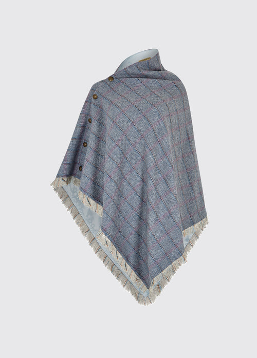 Poncho en Tweed Hazelwood - Denim Haze