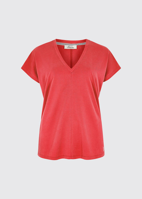 Laragh V-Neck Top - Cardinal